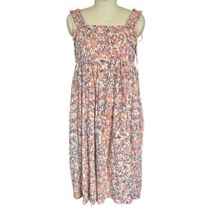 MIRTH Handmade Pink & Purple Block Print Sundress Size Medium